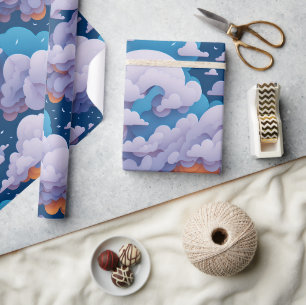 Papier Cadeau Papier à enveloppement Motif Cloud