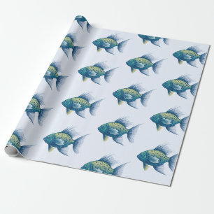 Papier Cadeau Papier à enveloppement Motif de poisson