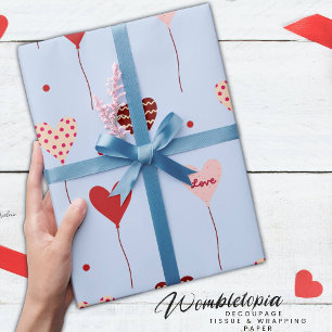 Papier Cadeau Papier à enveloppement Motif pour ballon coeur mig