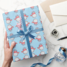 Papier à enveloppement Motif Snowman adorable