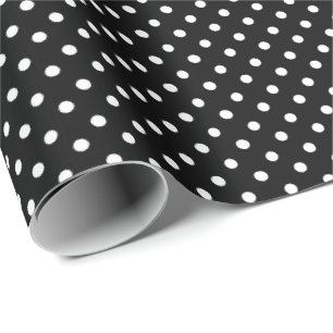 Papier Cadeau Papier à enveloppement noir blanc Pois