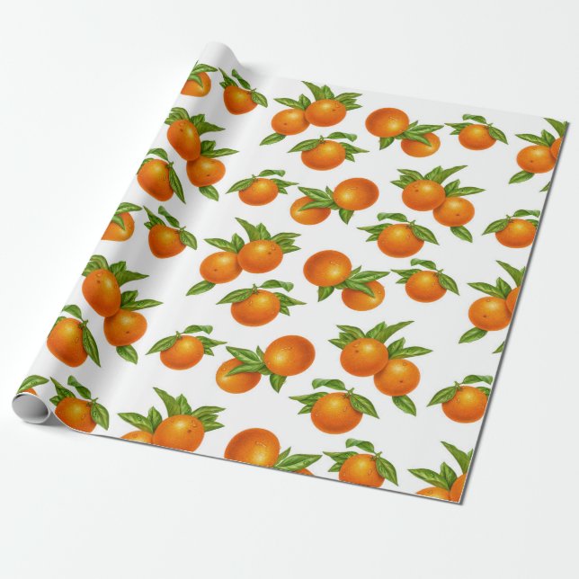 Papier Cadeau Papier à enveloppement orange (Déroulé)