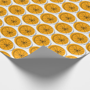 Papier Cadeau Papier à enveloppement orange Citrus