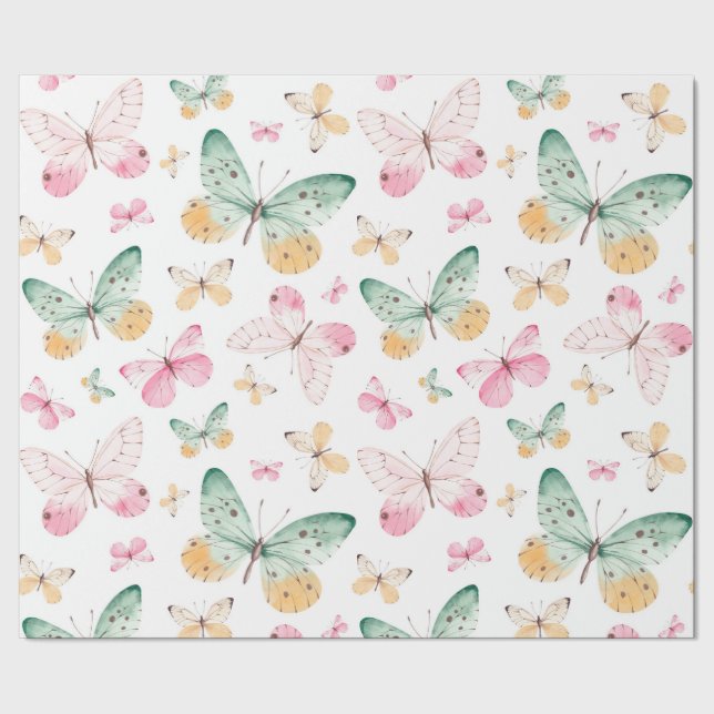 Papier Cadeau Papier à enveloppement papillon (Couture)