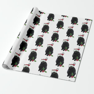 Papier Cadeau Papier à enveloppement Père Noël Chat Noir