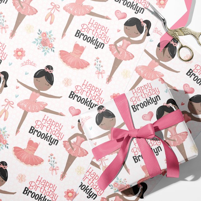 Papier Cadeau Papier à enveloppement personnalisé Ballerina noir (Créateur téléchargé)
