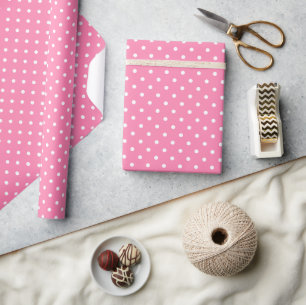 Papier Cadeau Papier à enveloppement Pois rose