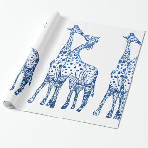 Papier Cadeau Papier à enveloppement pour baiser Giraffes