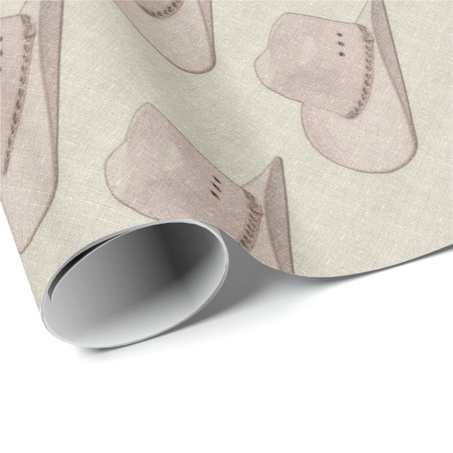 Papier Cadeau Papier à enveloppement pour Casquette Cowboy (Coin rond)