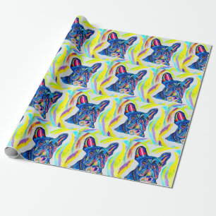 Papier Cadeau Papier à enveloppement pour chien de taureau franç