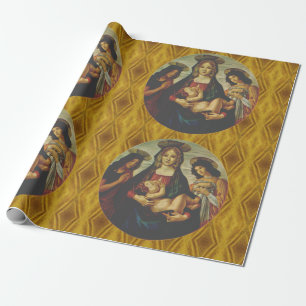 Papier Cadeau Papier à enveloppement pour la Vierge et l'enfant 