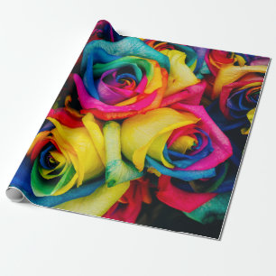 Papier Cadeau Papier à enveloppement Rose arc-en-ciel