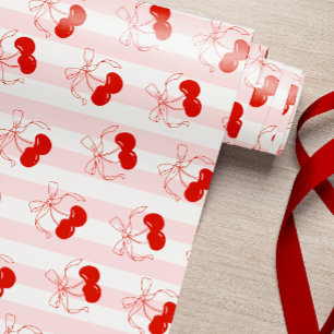 Papier Cadeau Papier à enveloppement rose cerisier Coquette