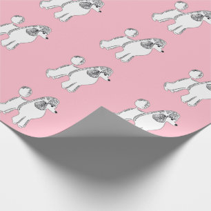 Papier Cadeau Papier à enveloppement rose Motif blanc