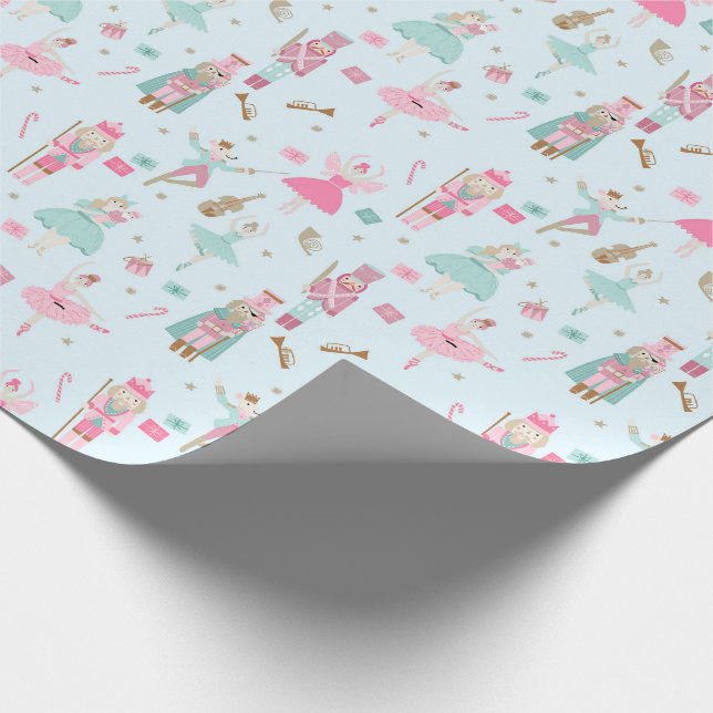 Papier Cadeau Papier à enveloppement rose pastel Nutcracker Ball (Coin)