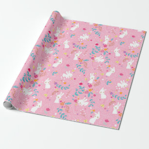 Papier Cadeau Papier à enveloppement rose pour les lapins de pri