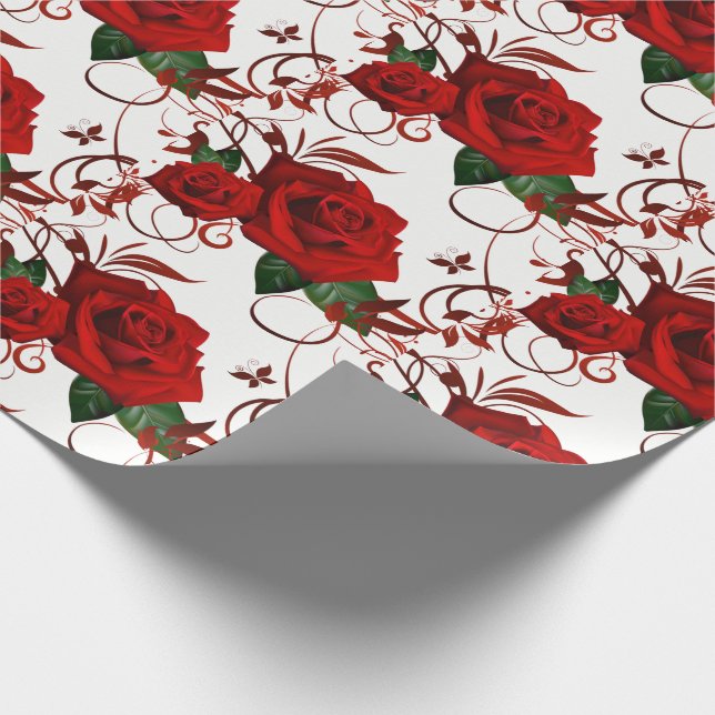 Papier Cadeau Papier à enveloppement rose rouge (Coin)