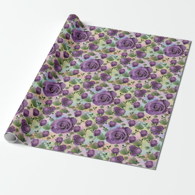 Papier Cadeau Papier à enveloppement Rose violet (Déroulé)