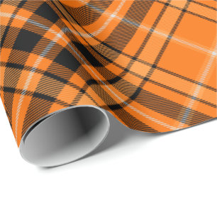 Papier Cadeau Papier à enveloppement rotatif Halloween Tartan Or