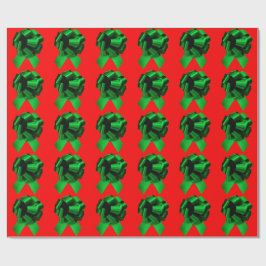 Papier Cadeau Papier à enveloppement rouge cabot vert
