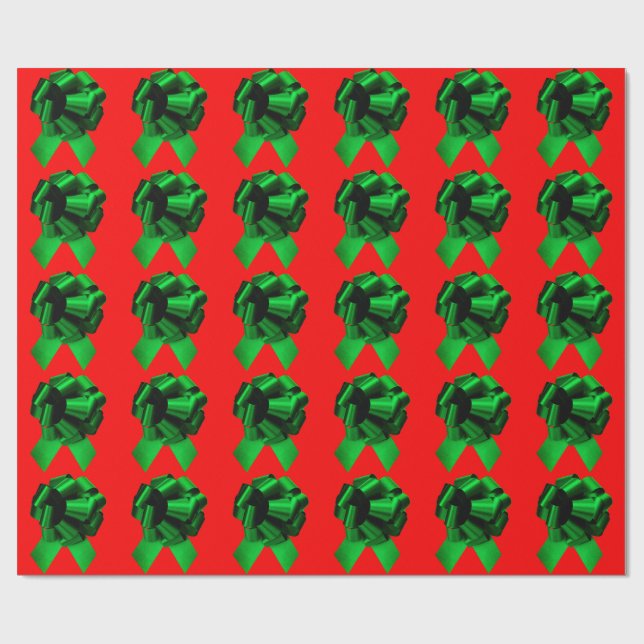 Papier Cadeau Papier à enveloppement rouge cabot vert (Plat)