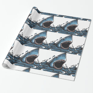 Papier Cadeau Papier à enveloppement SHARK CHRISTMAS