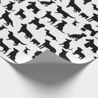 Papier Cadeau Papier à enveloppement silhouette de race de chien