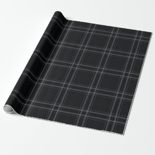 Papier Cadeau Papier à enveloppement Tartan plaqué noir