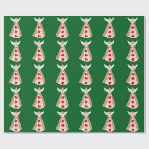 Papier Cadeau Papier à enveloppement vert de Noël Angel