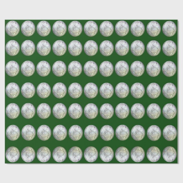 Papier Cadeau Papier à enveloppement vert et argent (Plat)