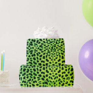 Papier Cadeau Papier à enveloppement vert léopard