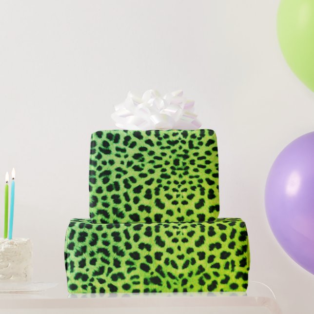 Papier Cadeau Papier à enveloppement vert léopard (Cadeaux de fête)