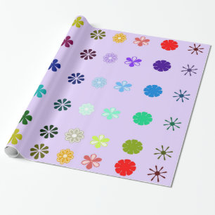 Papier Cadeau Papier à enveloppement violet Fleurs
