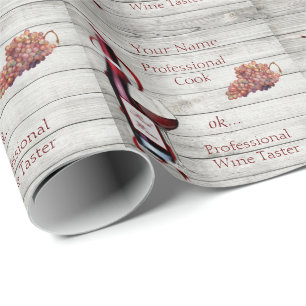 Papier Cadeau Papier à envelopper 6' Prof. Vin Taster PERSONNALI