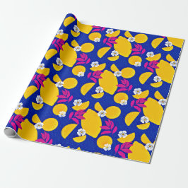 Papier Cadeau Papier à envelopper avec des citrons Zesty et des 