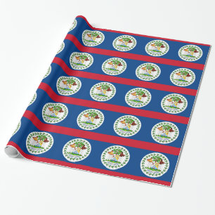 Papier Cadeau Papier à envelopper avec Drapeau de Belize