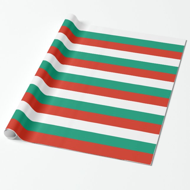 Papier Cadeau Papier à envelopper avec Drapeau de Bulgarie (Déroulé)