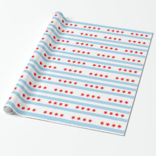 Papier Cadeau Papier à envelopper avec Drapeau de Chicago