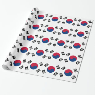 Papier Cadeau Papier à envelopper avec Drapeau de Corée du Sud
