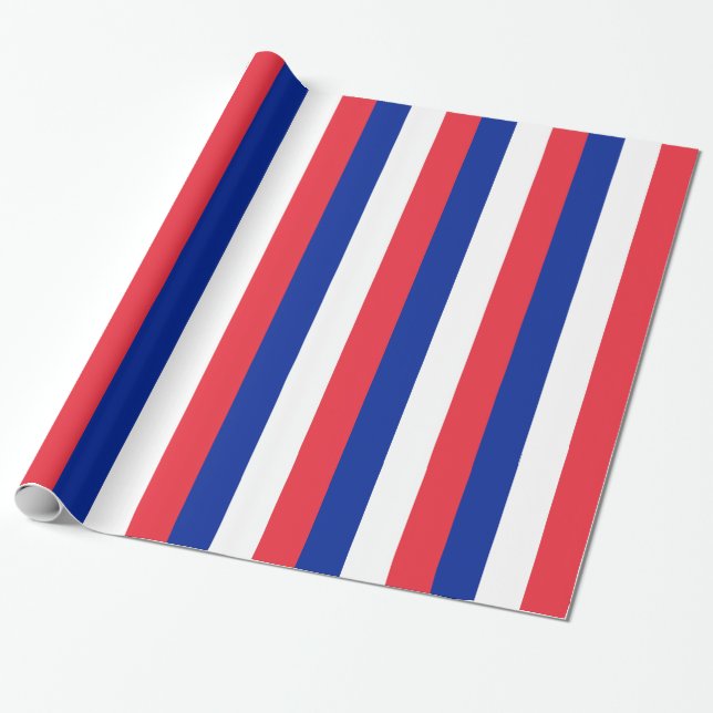 Papier Cadeau Papier à envelopper avec Drapeau de France (Déroulé)