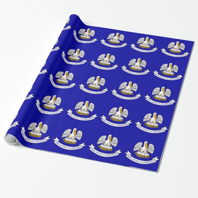 Papier Cadeau Papier à envelopper avec Drapeau de Louisiane (Déroulé)