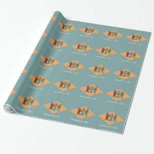 Papier Cadeau Papier à envelopper avec Drapeau du Delaware