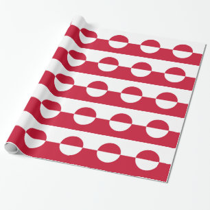 Papier Cadeau Papier à envelopper avec drapeau du Groenland