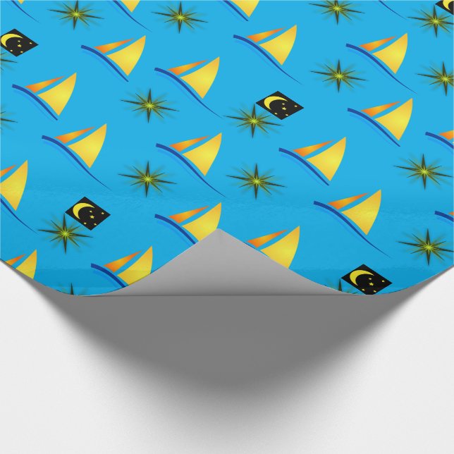 Papier Cadeau Papier à envelopper Bateaux à voile (Coin)