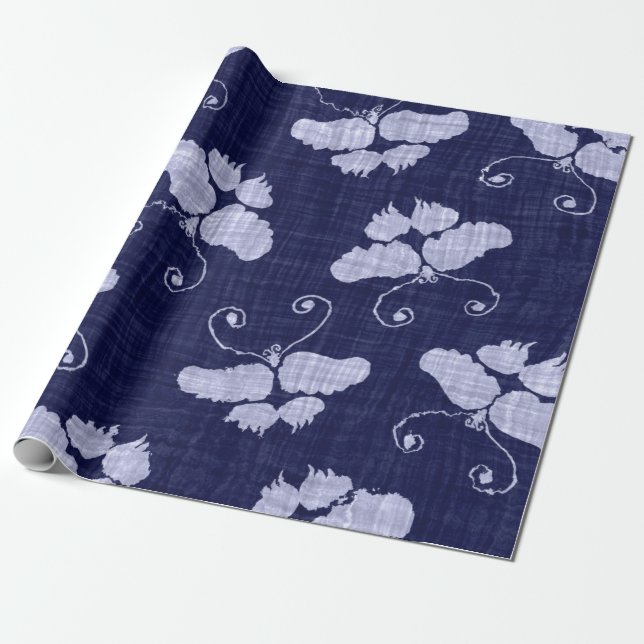 Papier Cadeau Papier à envelopper BLEUS JAPONAIS (Déroulé)
