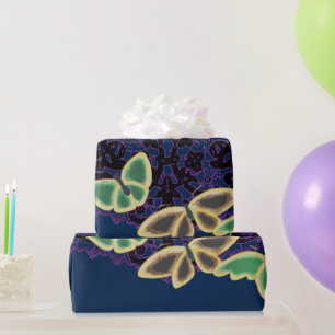 Papier Cadeau Papier à envelopper BOUTEILLES JAPONAISES EN BLEU