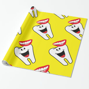 Papier Cadeau Papier à envelopper brillant, Dentiste de dents so