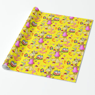 Papier Cadeau Papier à envelopper brillant, gâteau d'anniversair