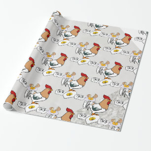 Papier Cadeau Papier à envelopper brillant, Oeufs de poulet gris