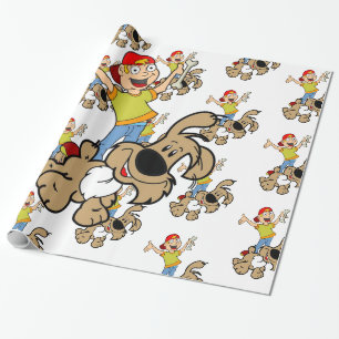 Papier Cadeau Papier à envelopper brillant, os de chien